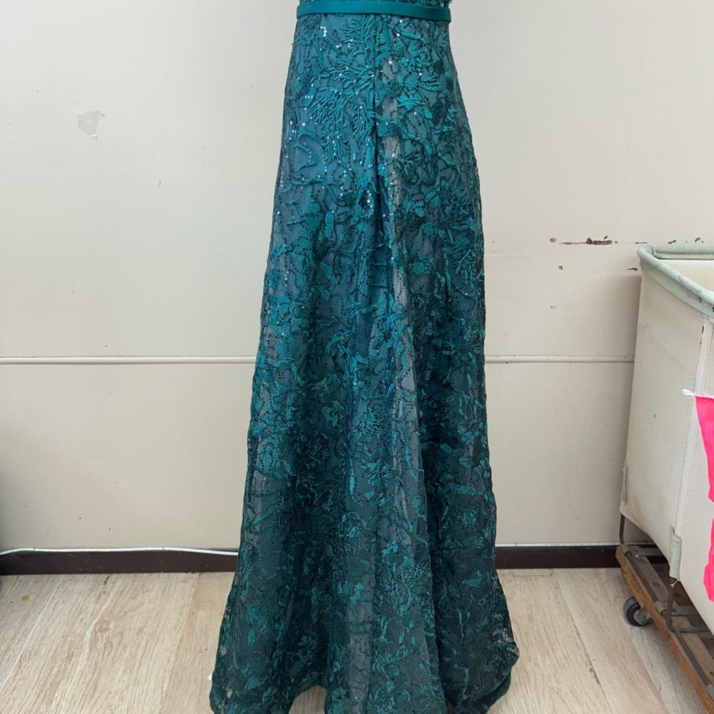 Elegant Teal Evening Gown GLS prom dress - Picture 5 of 6